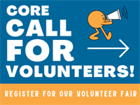 Announcement for the 2023 call for volunteers with Core. 